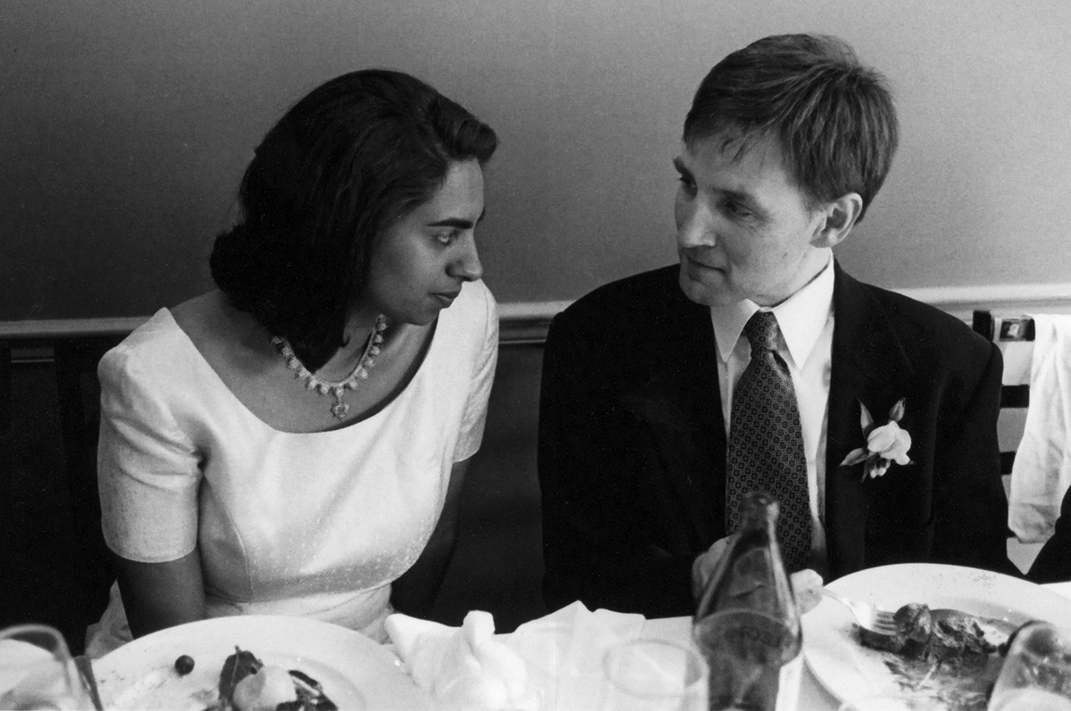 Randy and Asha, wedding reception, 1998